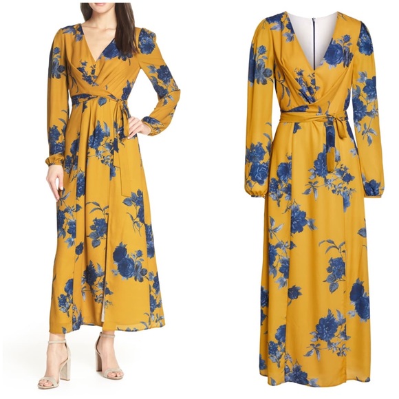 Chelsea28 Dresses & Skirts - Chelsea28 Floral Print Faux Wrap Maxi Dress